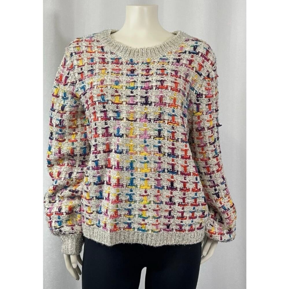 EUC Marc New York Tweed Sweater | Multicolor Metallic Knit | Size S